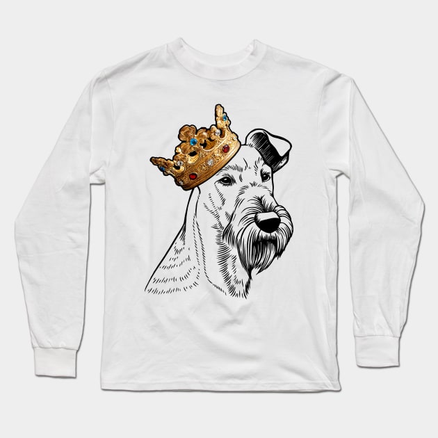 Irish Terrier Dog King Queen Wearing Crown Long Sleeve T-Shirt by millersye